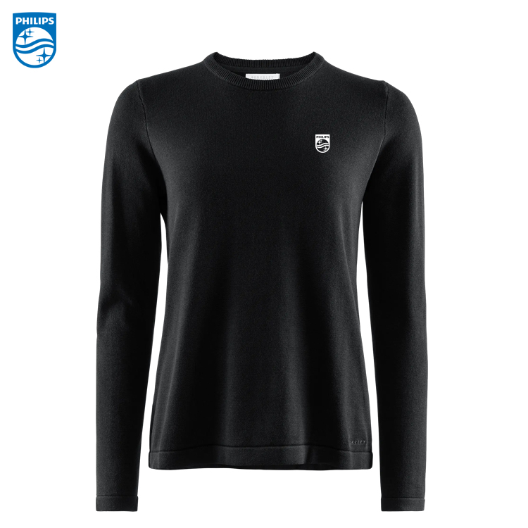 BRKLY W's Brockton Cotton Crew Neck, Dam Svart inkl brodyr