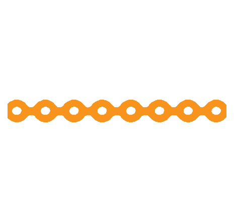 Elastic Standard Chain, Orange Short, 1x15ft.