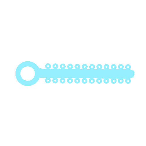 Elastic Ligature Ties, Light Blue 1x42st.