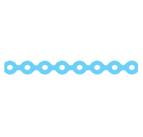 Elastic Standard Chain, Light Blue Short, 1x15ft.