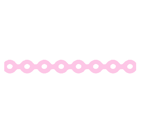 Elastic Standard Chain, Light Pink Short, 1x15ft.
