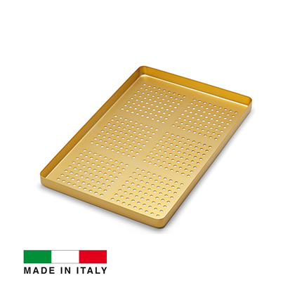 Medesy® Aluminum Bricka Guld Small Perforerad utan lock  185x140x15mm