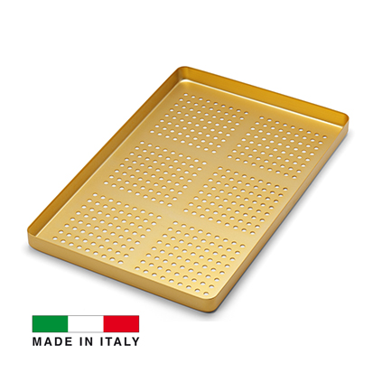 Medesy® Aluminum TRAY Gold Perforated without Lid 285x185x15mm