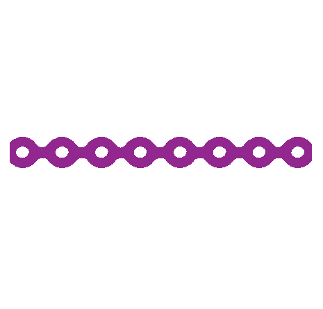Elastic Standard Chain, Purple Short, 1x15ft.