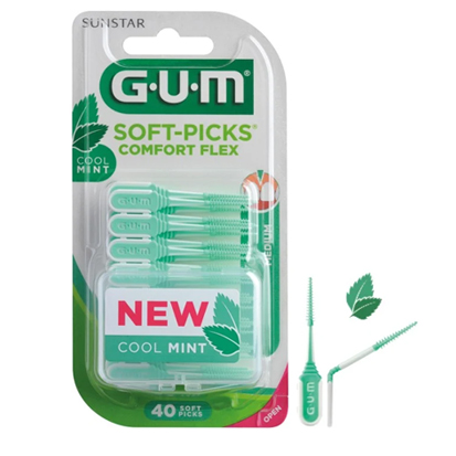 GUM SOFT-PICKS® Comfort Flex Medium Mint, 6x40pcs.