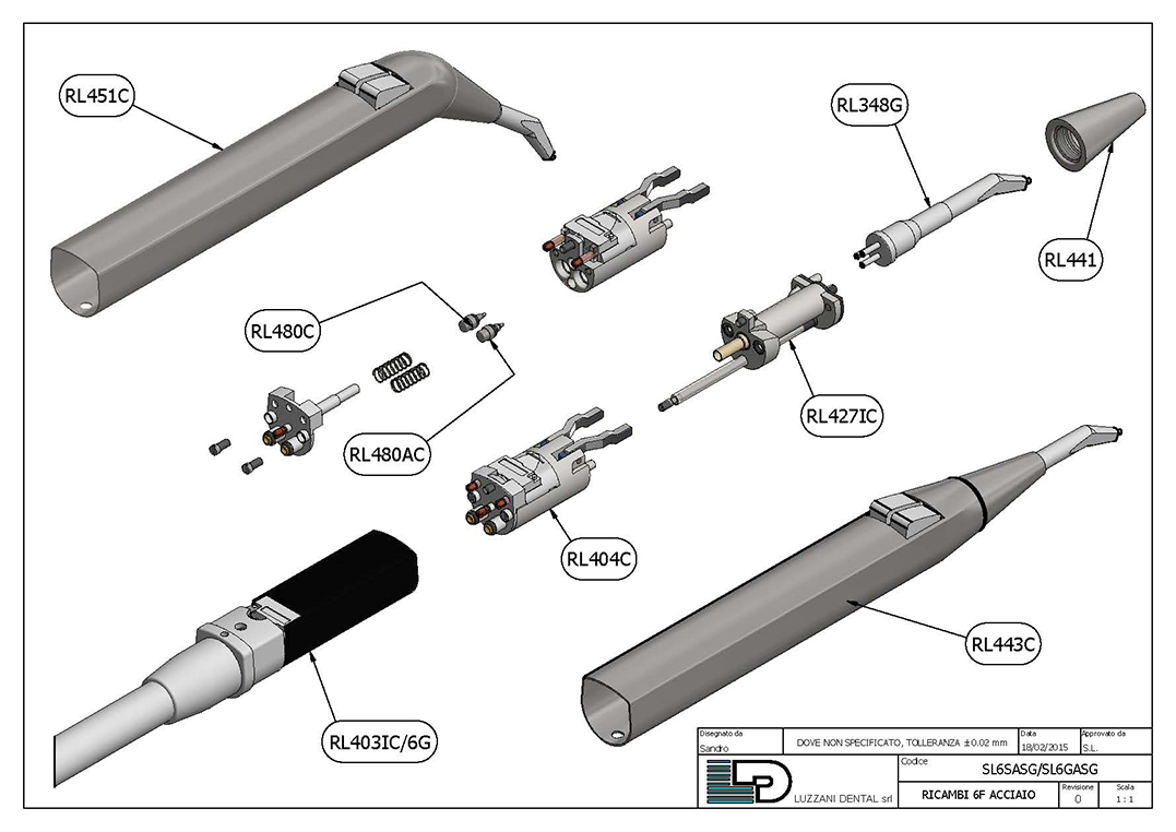 klardent.se Luzzani MiniLight 6F Syringe Spareparts,1st.