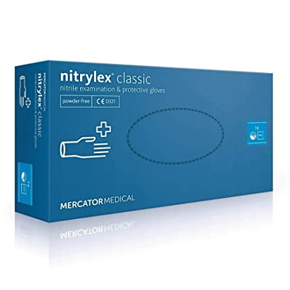 Nitrilhandske puderfria Classic Blå, Medium 100st