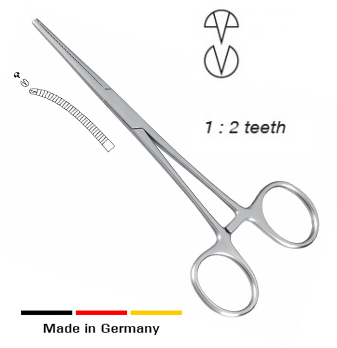 ZEPF® Hemostatic Forceps, KOCHER Curved1/2  ,130mm