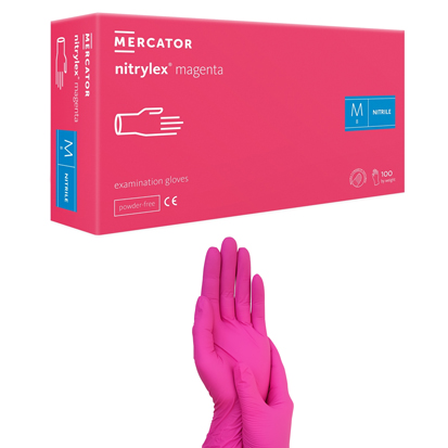Nitrilhandske puderfria Magenta, Large 100st.