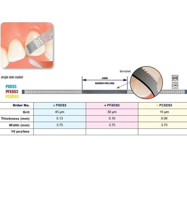edenta® Diamantstrips 3,75mm Såg, Gul, 10 st 