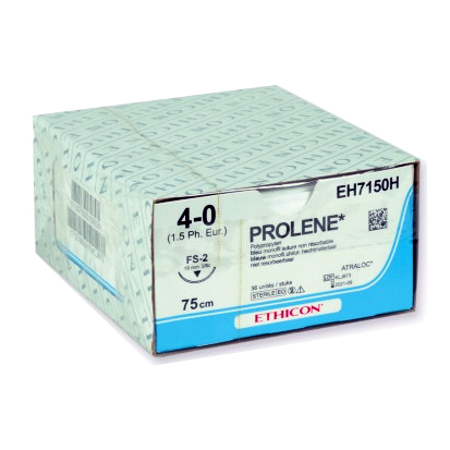 Prolene® Sutures 4-0, 19mm 3/8 cutting (▼)75 cm, 36st.