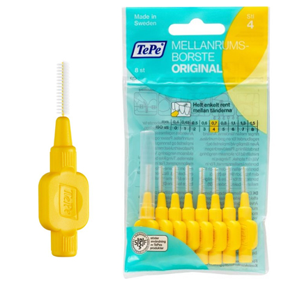 TePe Interdental Brushes Bio Yellow 0.7mm, 10x8St.