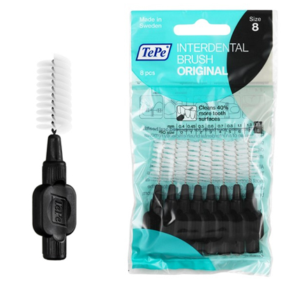 TePe Interdental Brushes Original Black 1.5mm, 10x8St.