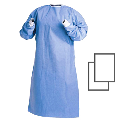 Sterile Surgical Gown Blue X-Large with 2 Towels, 1pcs