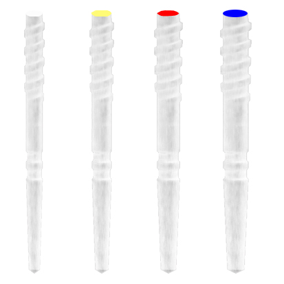Glass Fiber Post, Screw Assorted White, Yellow, Red, Blue, 10st.