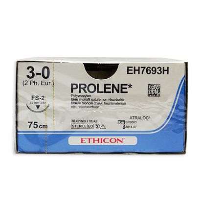 Prolene® Sutur 3-0, 19mm 3/8 cutting (▼)75 cm, ej resorberbar , 36st.