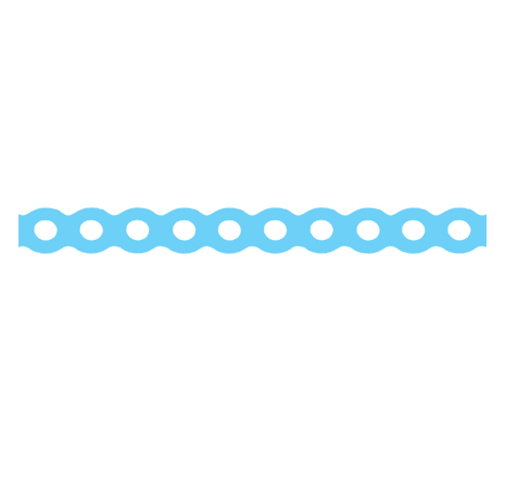 Elastic Standard Chain, Light Blue Continous, 1x15ft.