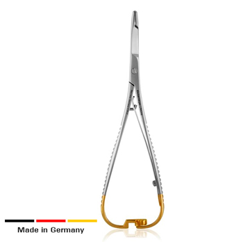 Nålförare med Sax Olsen-Hegar Karbid TC, Rak 14cm 