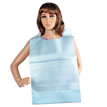 Patient Bibs with Tape adhesive Blue 40x70cm, 100pcs.