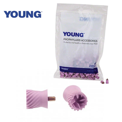 YOUNG Elite Latex Free Prophy Cup Screw,  Purple, 144pcs.