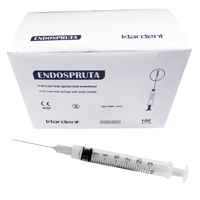 Endospruta 3ml med kanyl 27G, 100st.