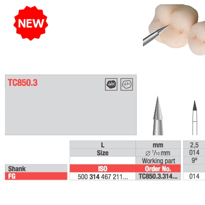 Edenta® Carbide Burs FG TC850.3 Ocklusal, 5St.
