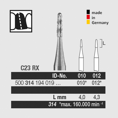 ELA® Hårdmetallborr FG Turbin C23RX, 6St.
