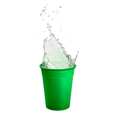 Plastic Cups 18CL Green, 100st.