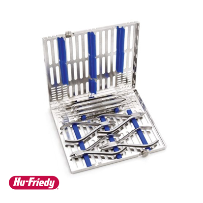Hu-Friedy® Stainless Steel Cassette with Lock Perforated, Blue