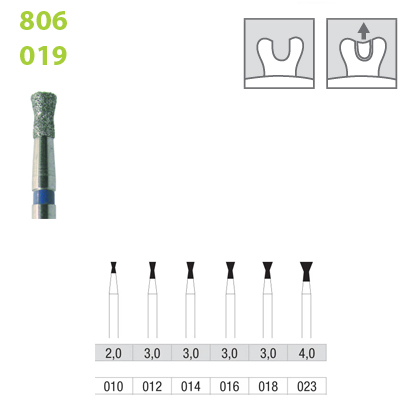 Omvänd konisk diamant FG 806/019, 5St. - 2