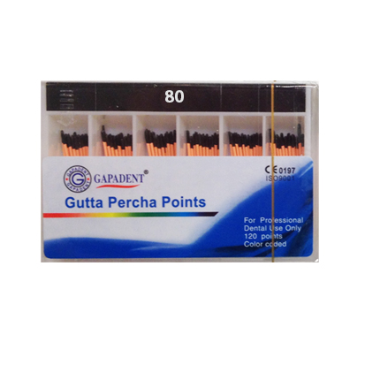Guttaperka ISO nr #80 Svart fargkod 120 st