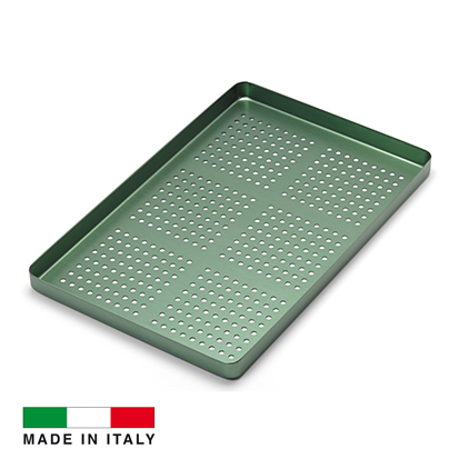 Medesy® Aluminum TRAY Green Perforated without Lid 285x185x15mm