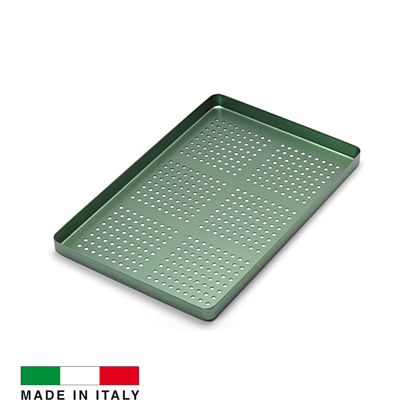 Medesy® Aluminum Bricka Grön Small Perforerad utan lock 185x140x15mm