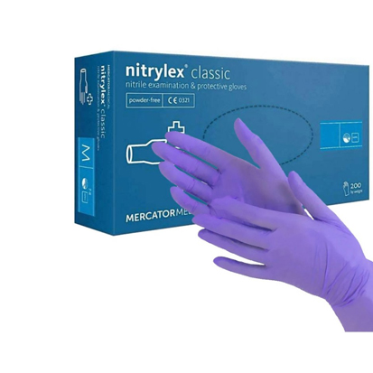 Nitrilhandske puderfria Lila, X-Small 100st.