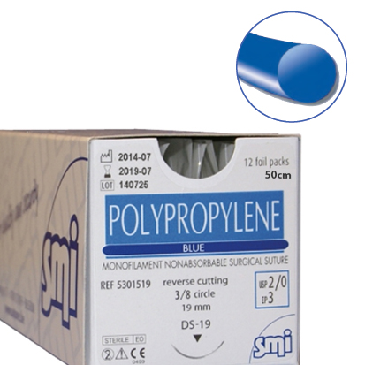 Polypropylene®, 4/0 -19mm 3/8 cutting (▼)50 cm Non Resorbable,12st.