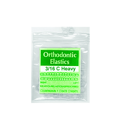 Intraoral Latex Elastics, 3/16"  C- Heavy 6.5 oz, 100st.