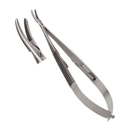 Needle Holders, Castroviejo Carbide Curved 14cm 