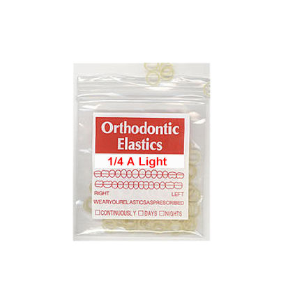 Intraoral Latex Elastics, 1/4"  A- Light 2.5 oz,  100st.