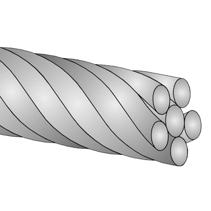 Coaxial Six-Strand Straight Wire, .0195 x 14 inch Length, 20st.