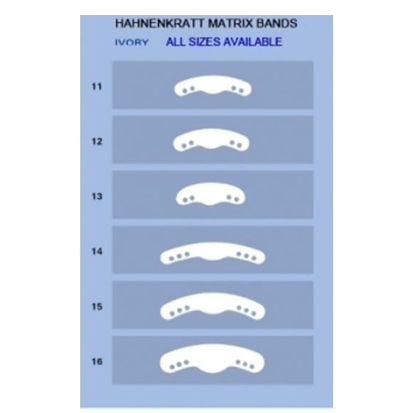 Hahnenkratt® Ivory Perforerade metallmatrisband, Molar Large #16, 12st.