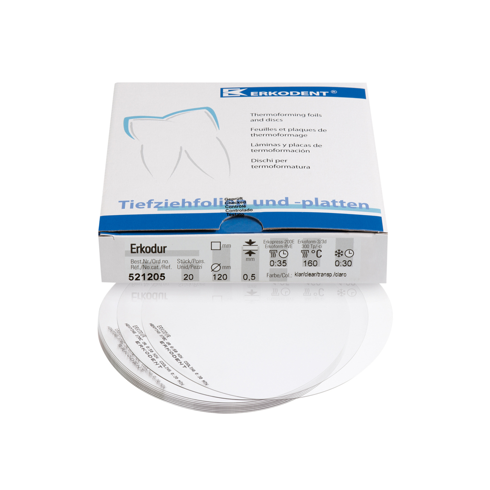 Erkodur Transparant 0,5mm, Rund Ø120mm, Hård 20st.