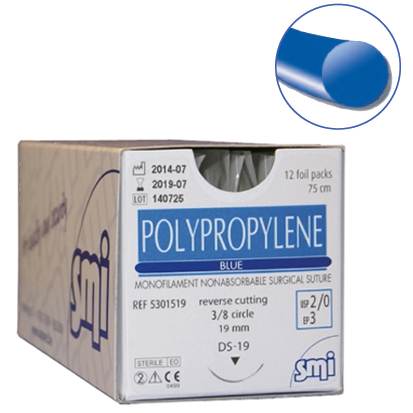 Polypropylene®, 4/0 -19mm 3/8 cutting (▼)75 cm Non Resorbable,12st.