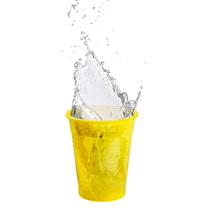 Plastic Cups 18CL Yellow, 100st.
