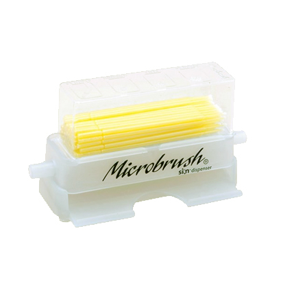 Micro Applicator Microbrush®, Yellow Fine 50st + Dispenser