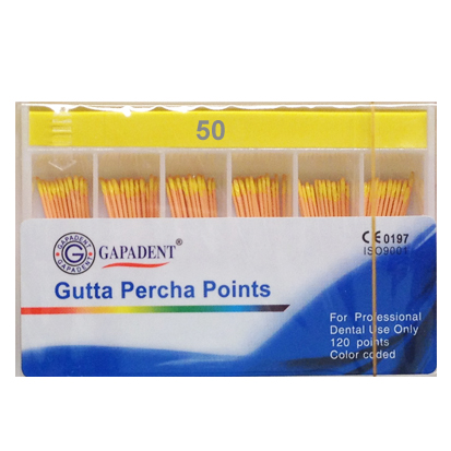 Gutta Percha ISO no.#50 Yellow coded 120 st.