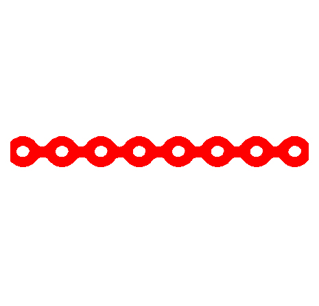 Elastic Standard Chain, Red Short, 1x15ft.