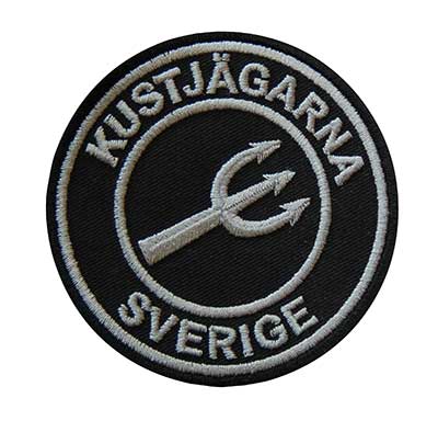 Tygmärke KJ Rund svart/grå