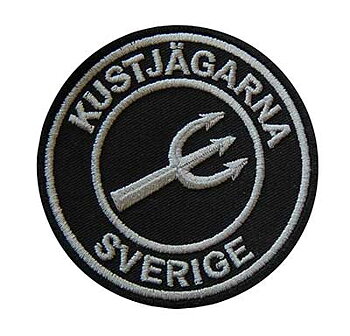 Tygmärke KJ Rund svart/grå