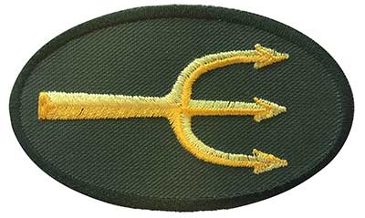 Tygmärke Treudd Grön/Guld m kardborre
