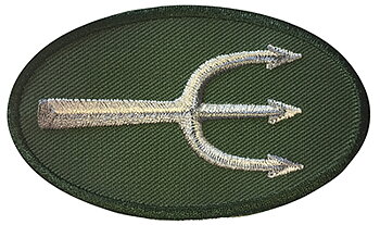 Tygmärke Treudd Grön/Silver m kardborre